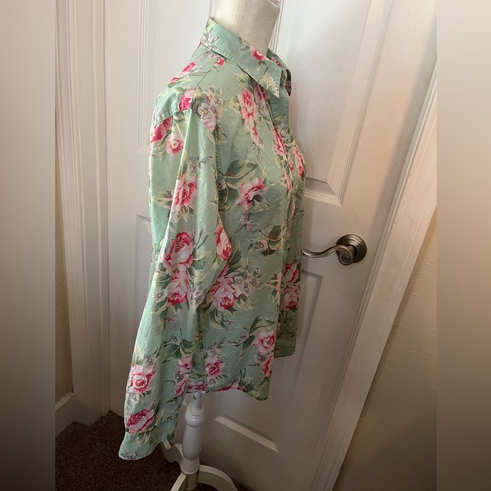 Lauren Floral Cotton Blouse. L - Picture 3 of 8